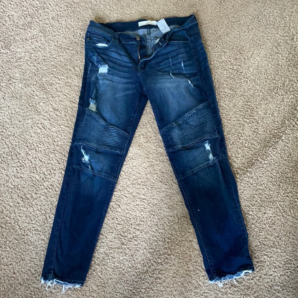 KanCan Dark Blue Distressed Skinny Jeans